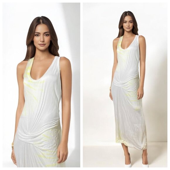 Young Fabulous & Broke Maxi Dress White Yellow, Size Large - Picture 12 of 13